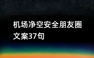 機(jī)場凈空安全朋友圈文案37句