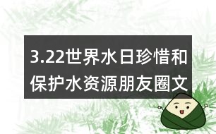 3.22世界水日珍惜和保護(hù)水資源朋友圈文案33句