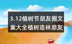 3.12植樹節(jié)朋友圈文案大全：植樹造林朋友圈文案、朋友圈文案33句