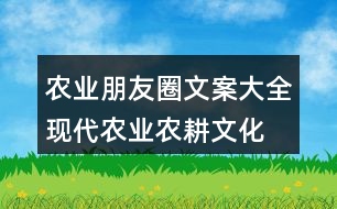 農(nóng)業(yè)朋友圈文案大全：現(xiàn)代農(nóng)業(yè)、農(nóng)耕文化朋友圈文案33句