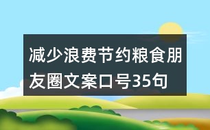 減少浪費(fèi)、節(jié)約糧食朋友圈文案口號(hào)35句