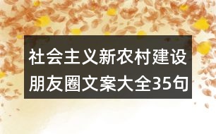 社會主義新農村建設朋友圈文案大全35句