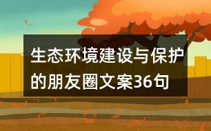 生態(tài)環(huán)境建設(shè)與保護的朋友圈文案36句