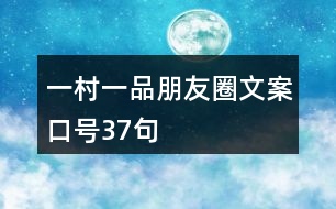 一村一品朋友圈文案口號37句