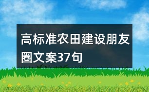 高標(biāo)準(zhǔn)農(nóng)田建設(shè)朋友圈文案37句