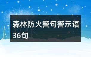 森林防火警句、警示語36句