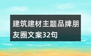 建筑建材主題品牌朋友圈文案32句