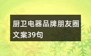 廚衛(wèi)電器品牌朋友圈文案39句