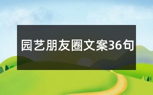 園藝朋友圈文案36句