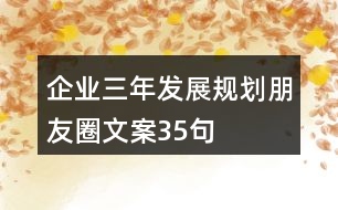 企業(yè)三年發(fā)展規(guī)劃朋友圈文案35句