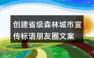 創(chuàng)建省級(jí)森林城市宣傳標(biāo)語、朋友圈文案37句