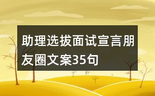 助理選拔面試宣言、朋友圈文案35句