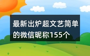 最新出爐超文藝簡單的微信昵稱155個