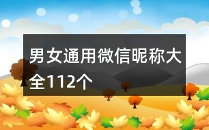 男女通用微信昵稱大全112個(gè)