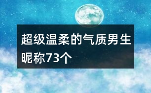 超級溫柔的氣質男生昵稱73個