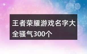 王者榮耀游戲名字大全騷氣300個