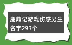 鹿鼎記游戲傷感男生名字293個