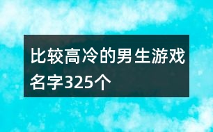 比較高冷的男生游戲名字325個(gè)