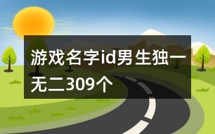 游戲名字id男生獨一無二309個