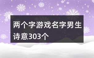 兩個字游戲名字男生詩意303個