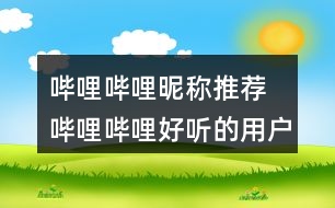 嗶哩嗶哩昵稱推薦 嗶哩嗶哩好聽的用戶名354個