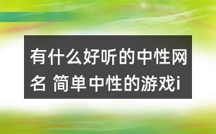 有什么好聽的中性網名 簡單中性的游戲id300個