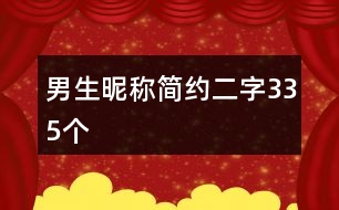 男生昵稱簡約二字335個