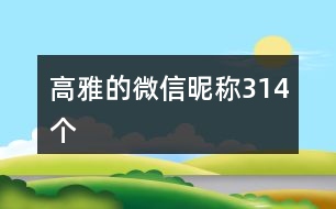 高雅的微信昵稱314個