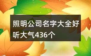 照明公司名字大全好聽大氣436個