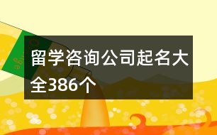 留學(xué)咨詢公司起名大全386個