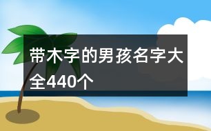 帶木字的男孩名字大全440個