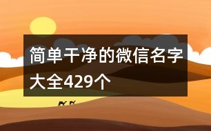 簡單干凈的微信名字大全429個