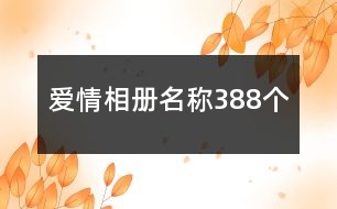 愛情相冊名稱388個(gè)