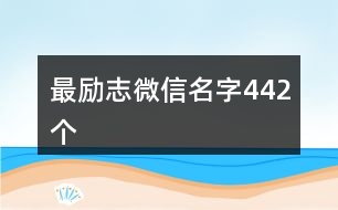 最勵志微信名字442個