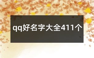 qq好名字大全411個