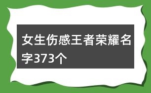 女生傷感王者榮耀名字373個(gè)