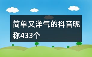 簡單又洋氣的抖音昵稱433個(gè)