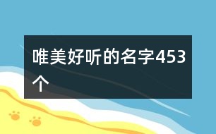 唯美好聽的名字453個