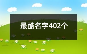 最酷名字402個