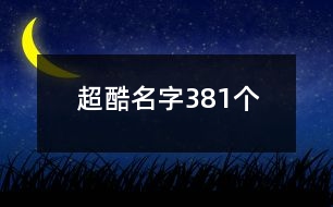 超酷名字381個