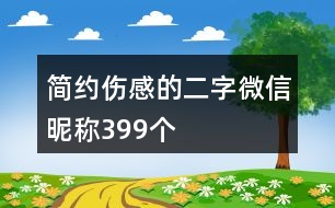 簡約傷感的二字微信昵稱399個