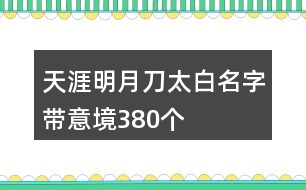 天涯明月刀太白名字帶意境380個