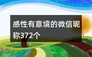 感性有意境的微信昵稱372個