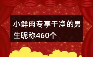 小鮮肉專享干凈的男生昵稱460個