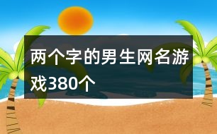 兩個字的男生網名游戲380個