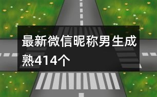 最新微信昵稱男生成熟414個(gè)