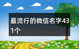 最流行的微信名字431個(gè)