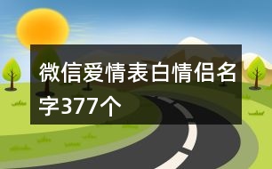 微信愛情表白情侶名字377個