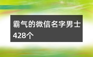 霸氣的微信名字男士428個