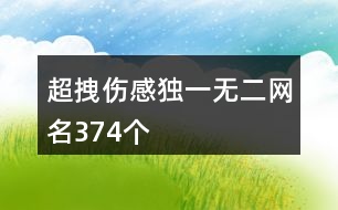 超拽傷感獨(dú)一無(wú)二網(wǎng)名374個(gè)